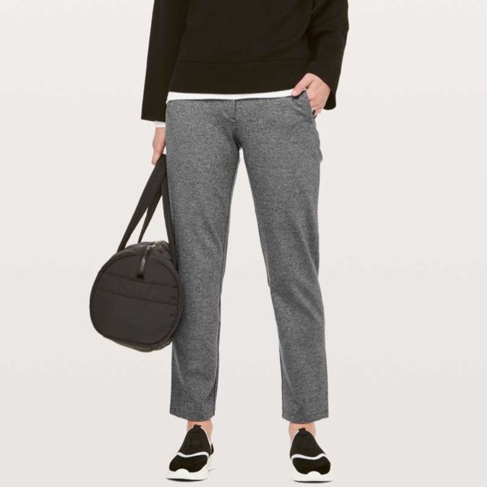 Lululemon on the move pant ponte *28” 12 heathered core dark grey pants stretch